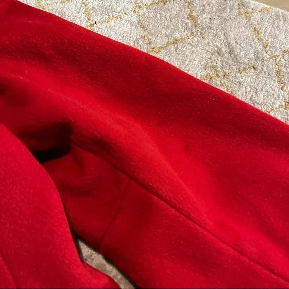 Vintage Worumbo a Stevens Fabric Fashioned by Jill Jr. 100% Wool Red Pea Coat - Picture 6 of 11